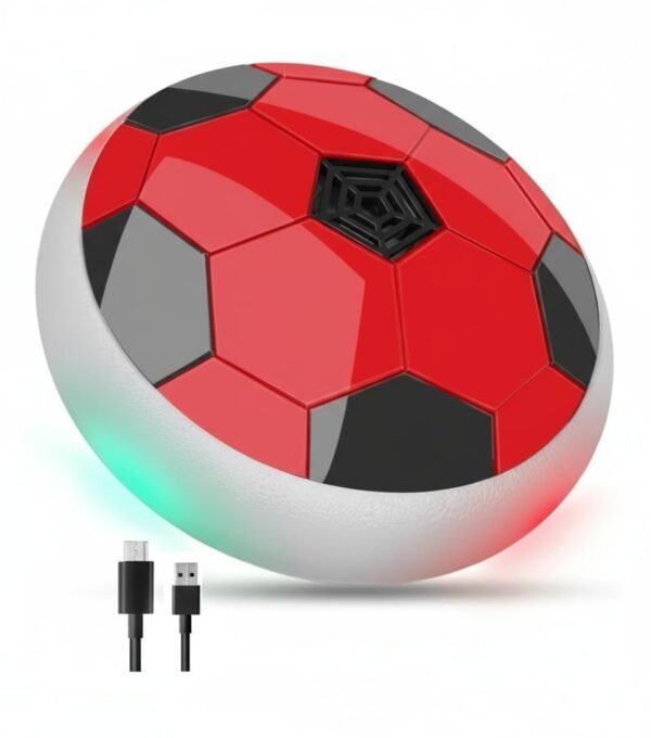 Rechargeable Hover Football for Kids with LED Lights | Indoor Floating Air Soccer Toy with Soft Foam Bumper | Electronic Hover Ball Game for Boys and Girls